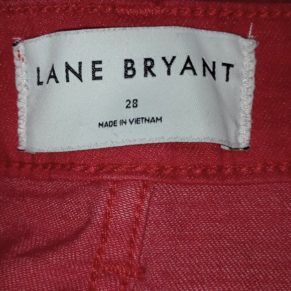 Lane Bryant Red Jeans Women's Size 28 Mid Rise Flex Waist Boyfriend Capri Pants - Picture 4 of 7